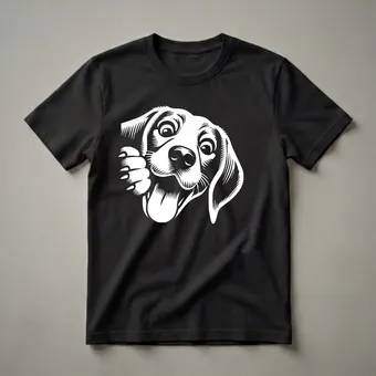 Funny Beagle Peeking Dog Graphic T-Shirt for Dog Lovers