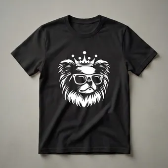 Japanese Chin Dad Crown and Sunglasses Graphic T-Shirt