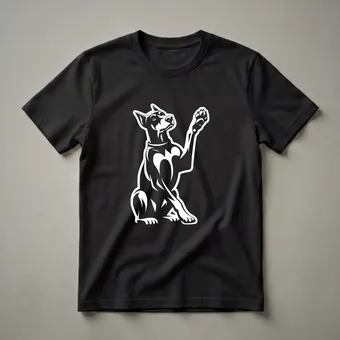 Doberman Pinscher Sitting Paw Raised Graphic T-Shirt for Dog Lovers