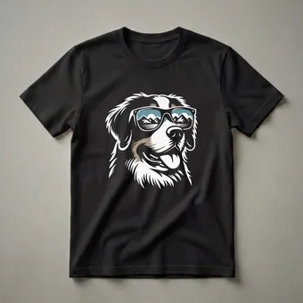 Bernese Mountain Dog Wearing Sunglasses Graphic T-Shirt for Dog Lovers