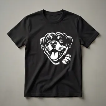 Funny Rottweiler Peeking Dog Graphic T-Shirt for Rottie Lovers