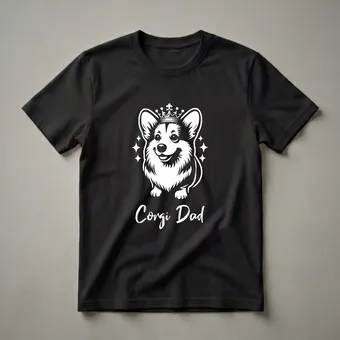 Corgi Dad Crown Graphic T-Shirt for Dog Lovers