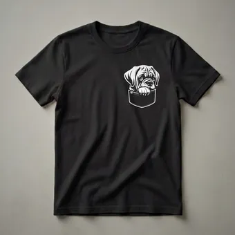Peeking English Mastiff Dog Graphic T-Shirt for Dog Lovers