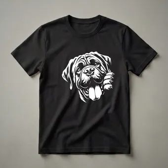 English Mastiff Peeking Dog Graphic T-Shirt for Dog Lovers
