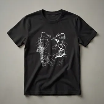 Papillon Dog Face Sketch Graphic T-Shirt for Dog Lovers