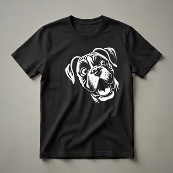 Funny Boxer Dog Face Peeking Graphic T-Shirt for Dog Lovers