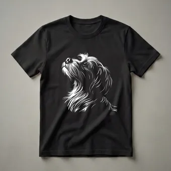 Maltese Dog Line Art Graphic T-Shirt for Dog Lovers