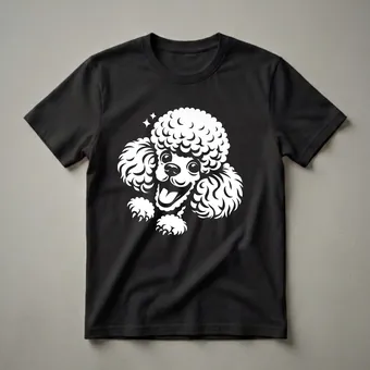 Funny Poodle Peeking Dog Graphic T-Shirt for Dog Lovers