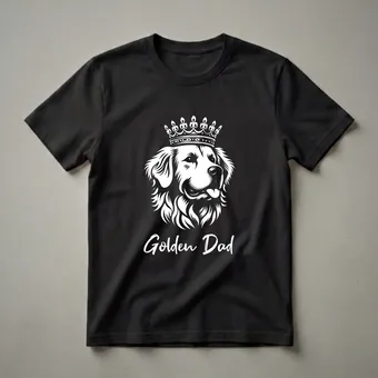 Golden Retriever Dad Crown Graphic T-Shirt for Dog Lovers