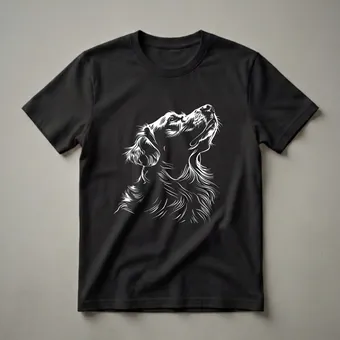 Golden Retriever Dog Face Line Art Graphic T-Shirt for Dog Lovers