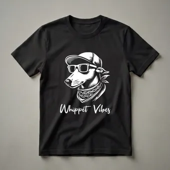 Cool Whippet Vibes Graphic T-Shirt for Whippet Lovers