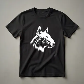 Bull Terrier Dog Mountain Pine Graphic T-Shirt for Dog Lovers