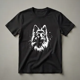 German Shepherd Dog Face Graphic T-Shirt for Dog Lovers