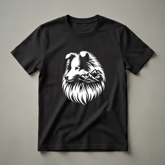 Shetland Sheepdog Sheltie Mountain Landscape Graphic T-Shirt