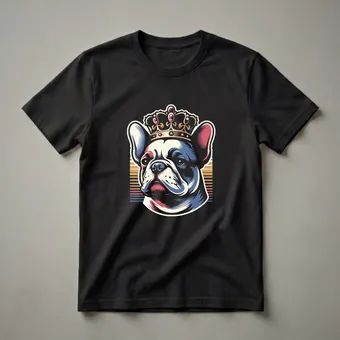French Bulldog Dad Royal Crown Graphic T-Shirt for Dog Lovers