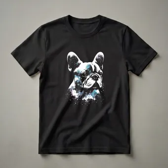 French Bulldog Galaxy Face Graphic T-Shirt for Dog Lovers