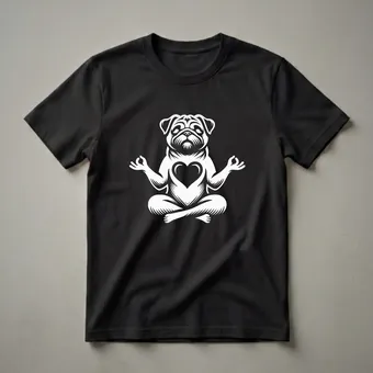 Funny Pug Yoga Pose Graphic T-Shirt for Dog Lovers
