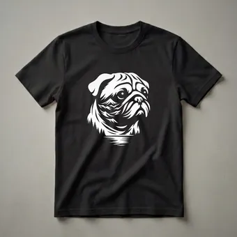 Pug Face Mountain Landscape Graphic T-Shirt for Dog Lovers
