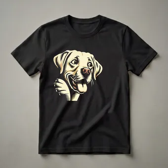 Funny Labrador Retriever Peeking Dog Graphic T-Shirt for Dog Lovers