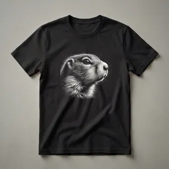 Prairie Dog Face Graphic Art T-Shirt for Animal Lovers