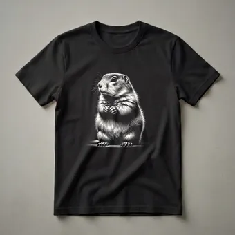 Prairie Dog Peeking Graphic Art T-Shirt for Animal Lovers