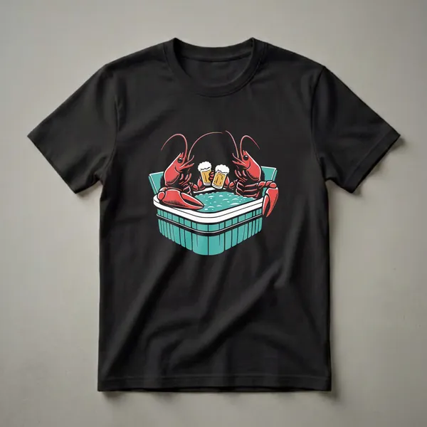 Crawfish Hot Tub Beer Graphic T-Shirt for Wildlife Lovers