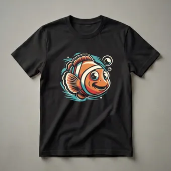 Cute Clownfish Graphic Art T-Shirt for Ocean Lovers
