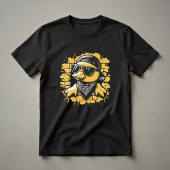 Cool Baby Duck with Sunglasses and Bandana Graphic T-Shirt