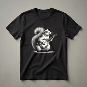 Squirrel Playing Banjo Graphic T-Shirt for Music Lovers