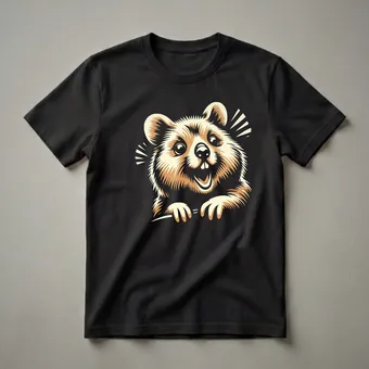 Funny Quokka Peeking Graphic Art T-Shirt for Animal Lovers