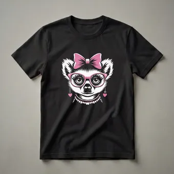 Cute Lemur Face Graphic T-Shirt for Wildlife Lovers