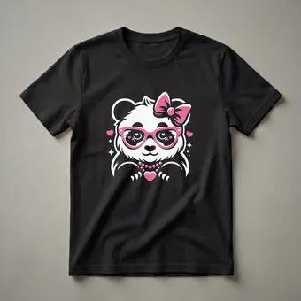 Cute Panda Graphic T-Shirt for Girls Who Love Animals