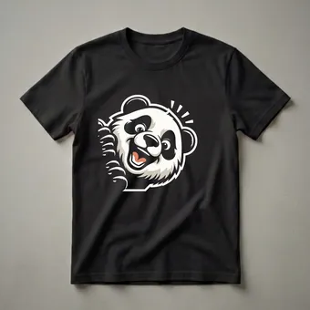 Funny Panda Peeking Graphic T-Shirt for Animal Lovers