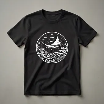 Manta Ray Ocean Life Graphic T-Shirt for Marine Enthusiasts