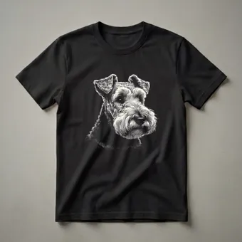 Welsh Terrier Face Scratchboard Graphic T-Shirt for Dog Lovers