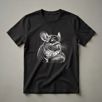 Chinchilla Portrait Graphic T-Shirt for Wildlife Lovers