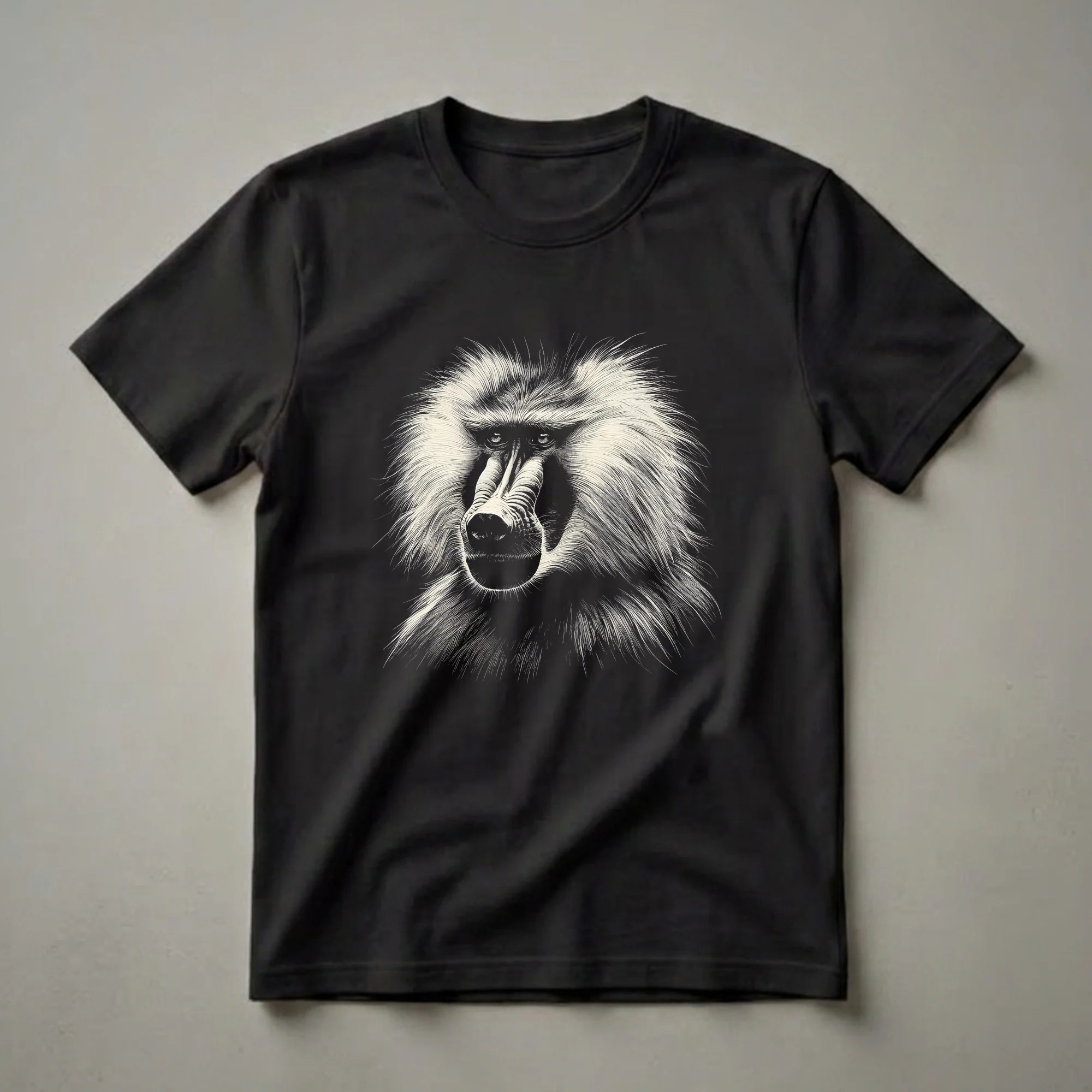 Vintage Baboon Face Graphic Art T-Shirt for Wildlife Enthusiasts