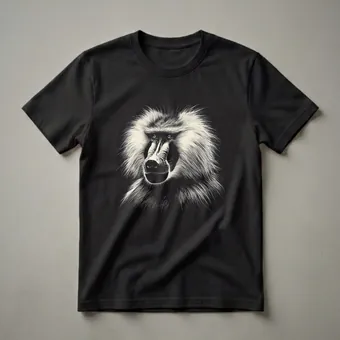 Vintage Baboon Face Graphic Art T-Shirt for Wildlife Enthusiasts