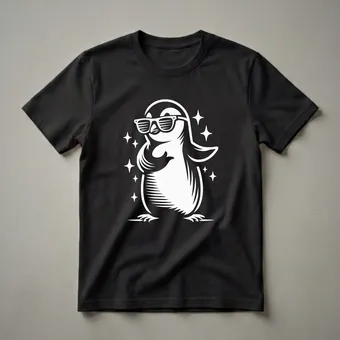 Cool Penguin with Sunglasses Graphic T-Shirt for Wildlife Lovers