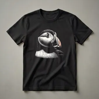 Vintage Puffin Bird Graphic T-Shirt for Wildlife Enthusiasts