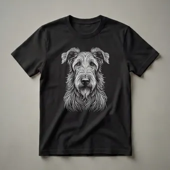 Irish Wolfhound Face Line Art Graphic T-Shirt for Dog Lovers