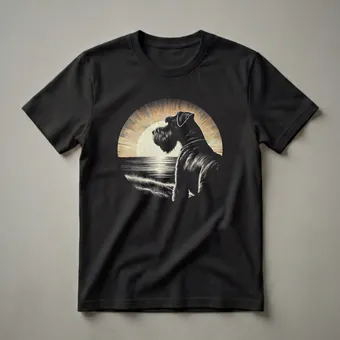 Vintage Giant Schnauzer Dog Silhouette Graphic T-Shirt for Dog Lovers