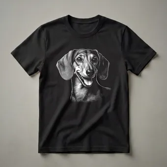 Dachshund Dog Face Line Art Graphic T-Shirt for Dog Lovers