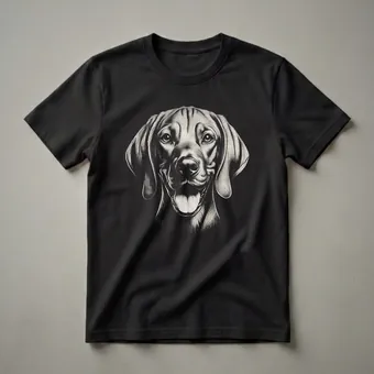 Vizsla Dog Face Scratchboard Graphic T-Shirt for Dog Lovers