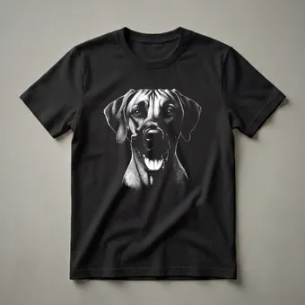 Rhodesian Ridgeback Dog Face Sketch T-Shirt for Dog Lovers