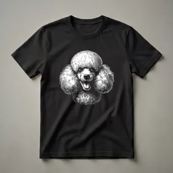 Poodle Dog Face Line Art Graphic T-Shirt for Dog Lovers