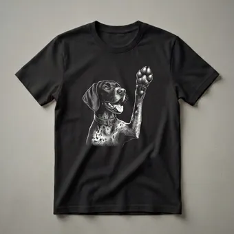 German Shorthaired Pointer Dog Raising Paw Graphic T-Shirt for Dog