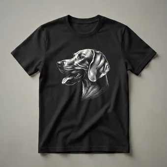 Weimaraner Dog Face Line Art Graphic T-Shirt for Dog Lovers