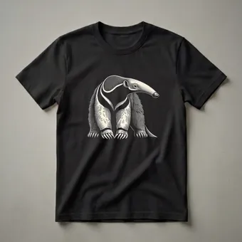 Giant Anteater Woodcut Graphic T-Shirt for Wildlife Enthusiasts