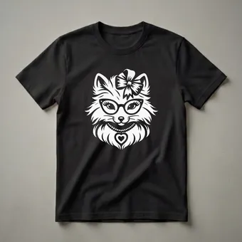 Cute Arctic Fox Face Graphic T-Shirt for Girls and Women